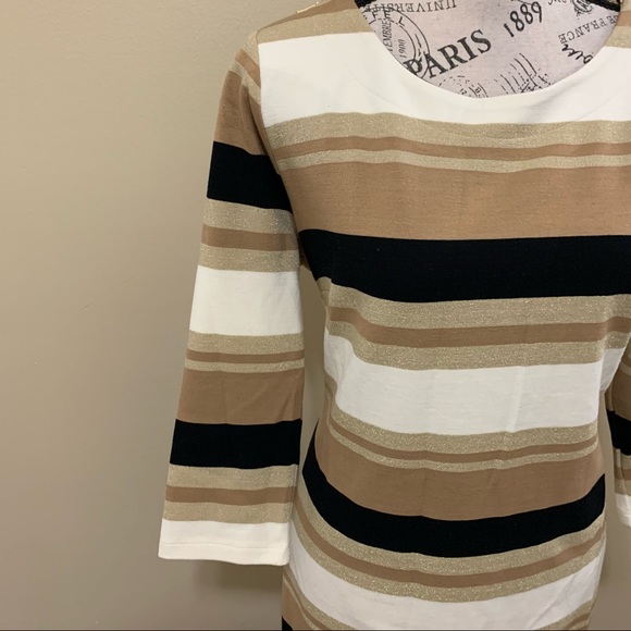 Cato Brown & White Stripe Sweater Dress Size Large - Picture 4 of 12